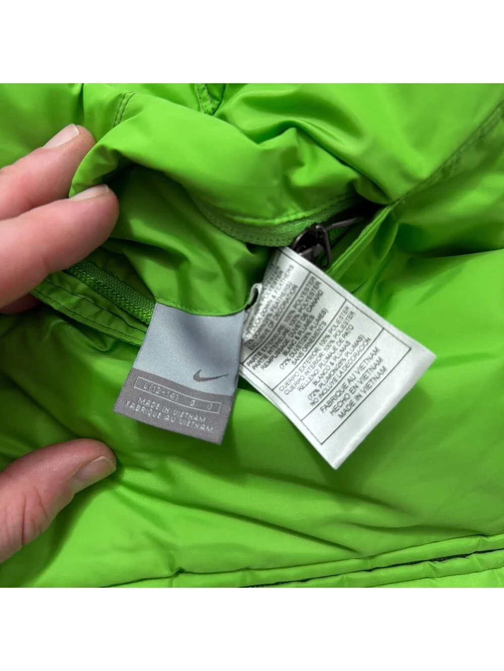 Vintage Y2K Nike Reversible Puffer Vest GreenSwoosh Youth L Women's Small Medium